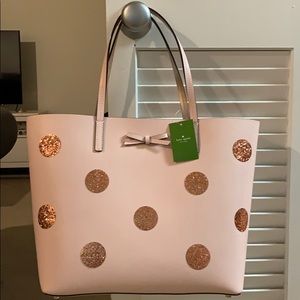 Pink /polka dot Kate spade bag never used tag on